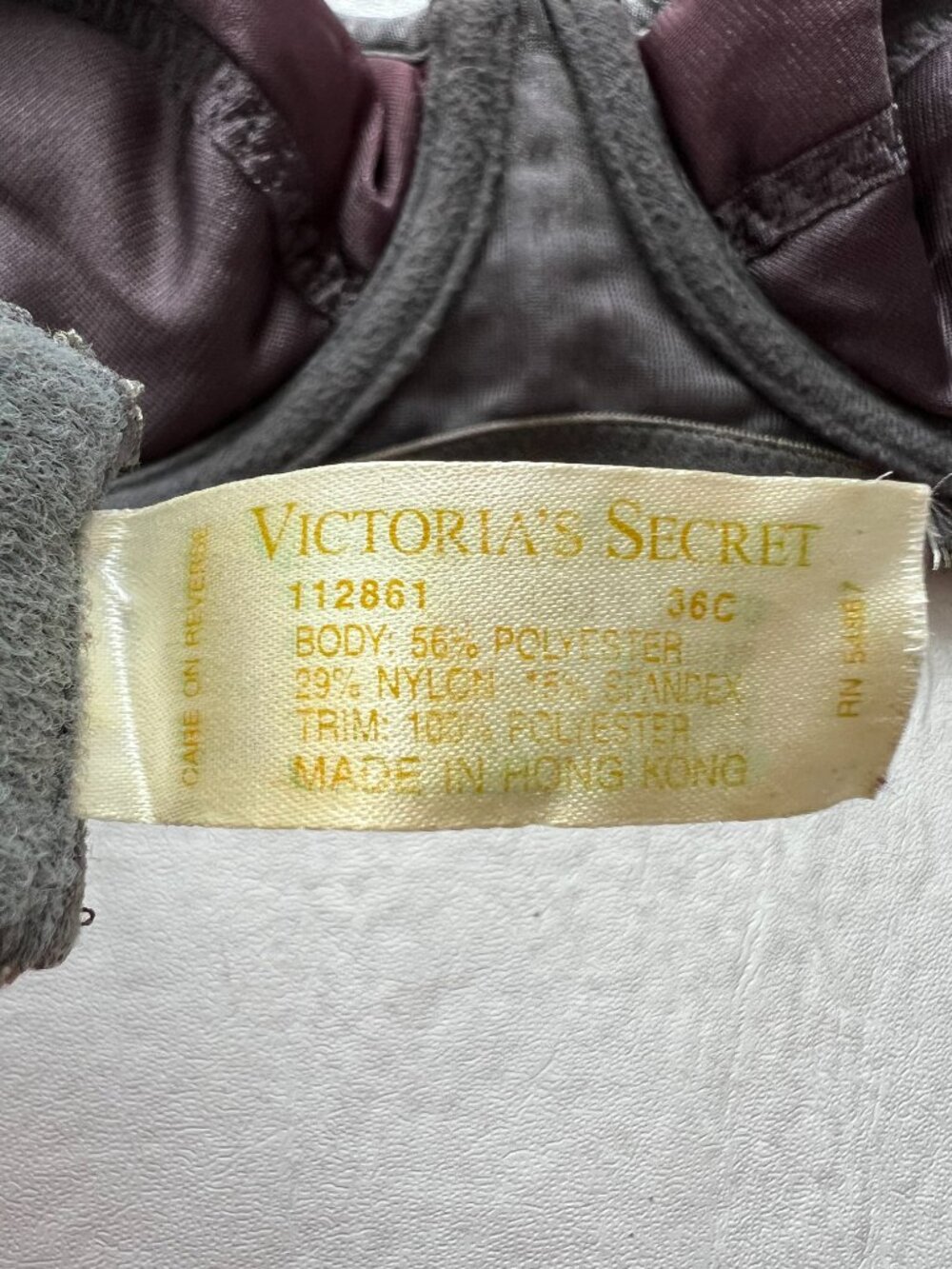 Vintage Victorias Secret bra gray silver sequins 36C underwire gold tag 90s - Picture 4 of 4